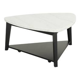 Furniture of America - Isolde Wood and Marble Triangle Coffee Table - White