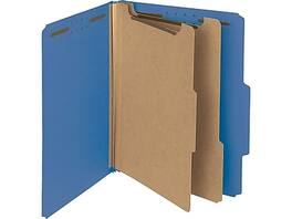 Smead - Heavy Duty Pressboard Classification Folder, 2-Dividers, 2" Expansion, Letter Size, Dark 10/Box - Blue