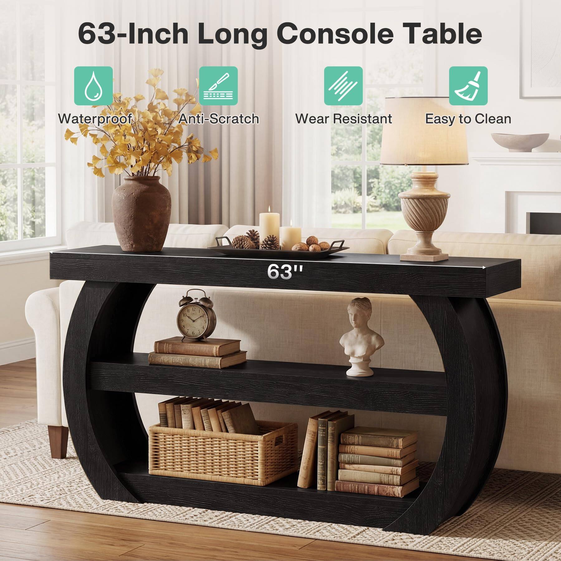 63-Inch Long Console Table

Waterproof
Anti-Scratch
Wear Resistant
Easy to Clean

63"