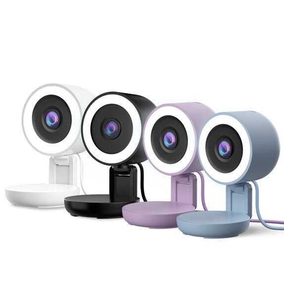 Alt View 2. Energizer - Energizer Smart 2K Wired Indoor Blue Camera with Light for Night Vision, Foldable for Privacy, 130° Wide Angle - Blue.