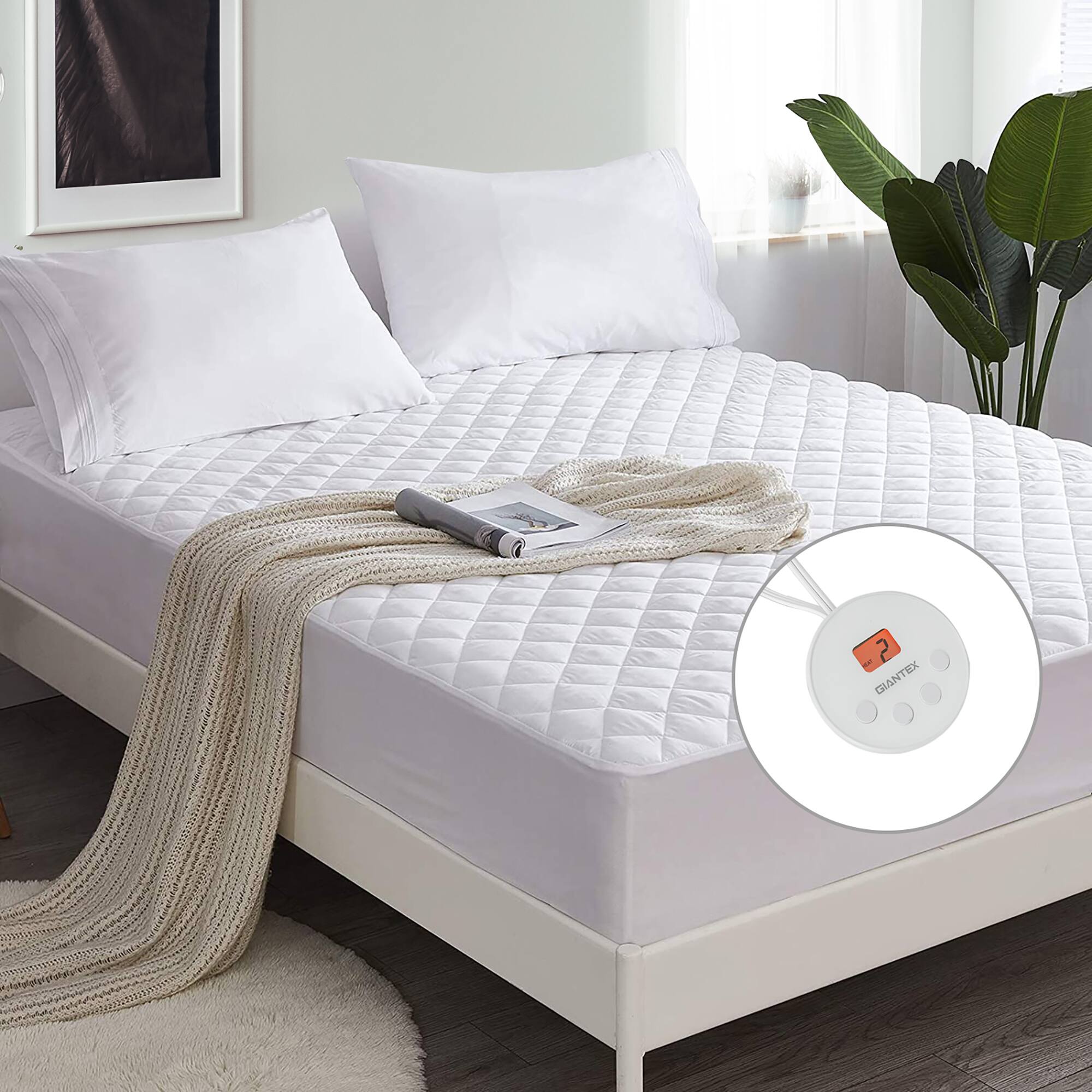 Alt View 11. Costway - Heated Electric Mattress Pad Twin Size with 10 Heating Levels Auto Shut Off - White.