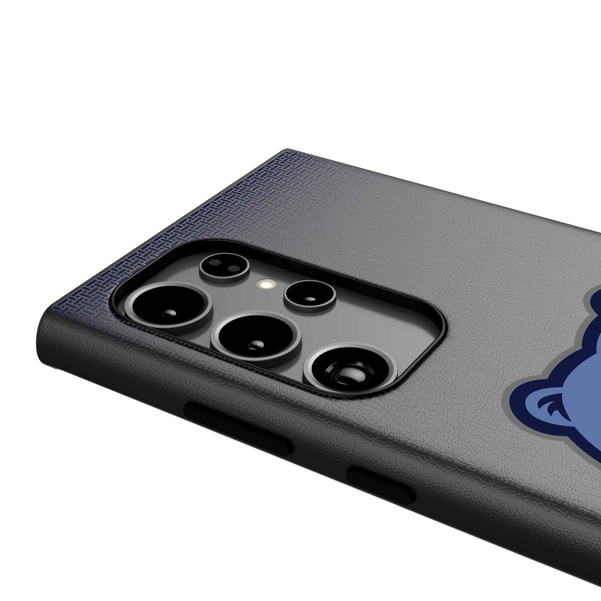 Alt View 3. Keyscaper - Memphis Grizzlies Linen Galaxy Magnetic Bump Case - S25 - Black.