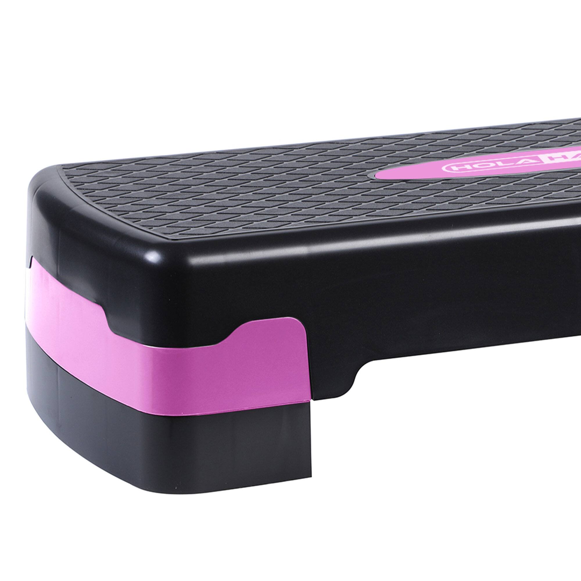 Alt View 5. HolaHatha - HolaHatha Aerobic Step Platform Exercise Fitness Equipment w/ Adjustable Height - Pink.