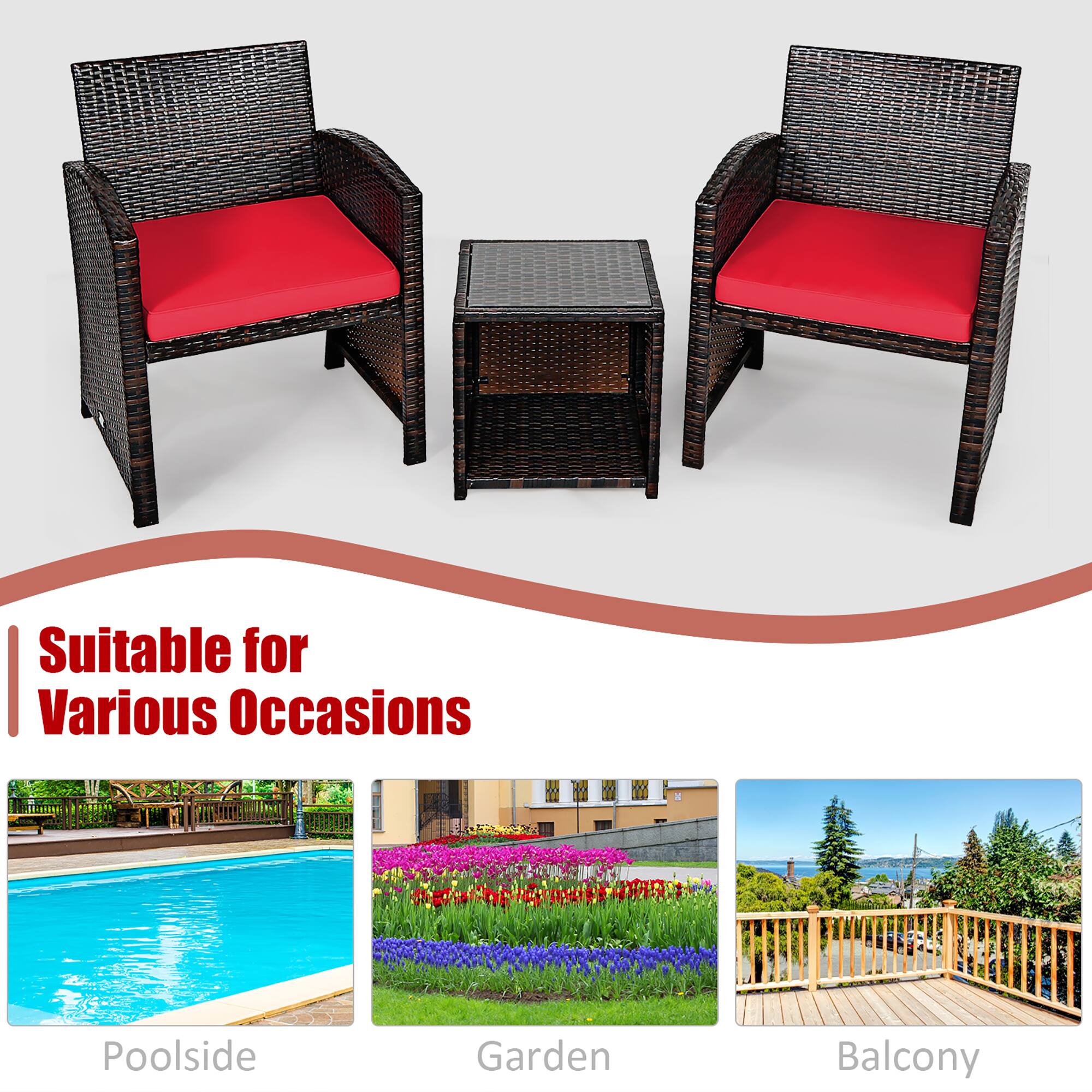 Suitable for Various Occasions: Poolside, Garden, Balcony