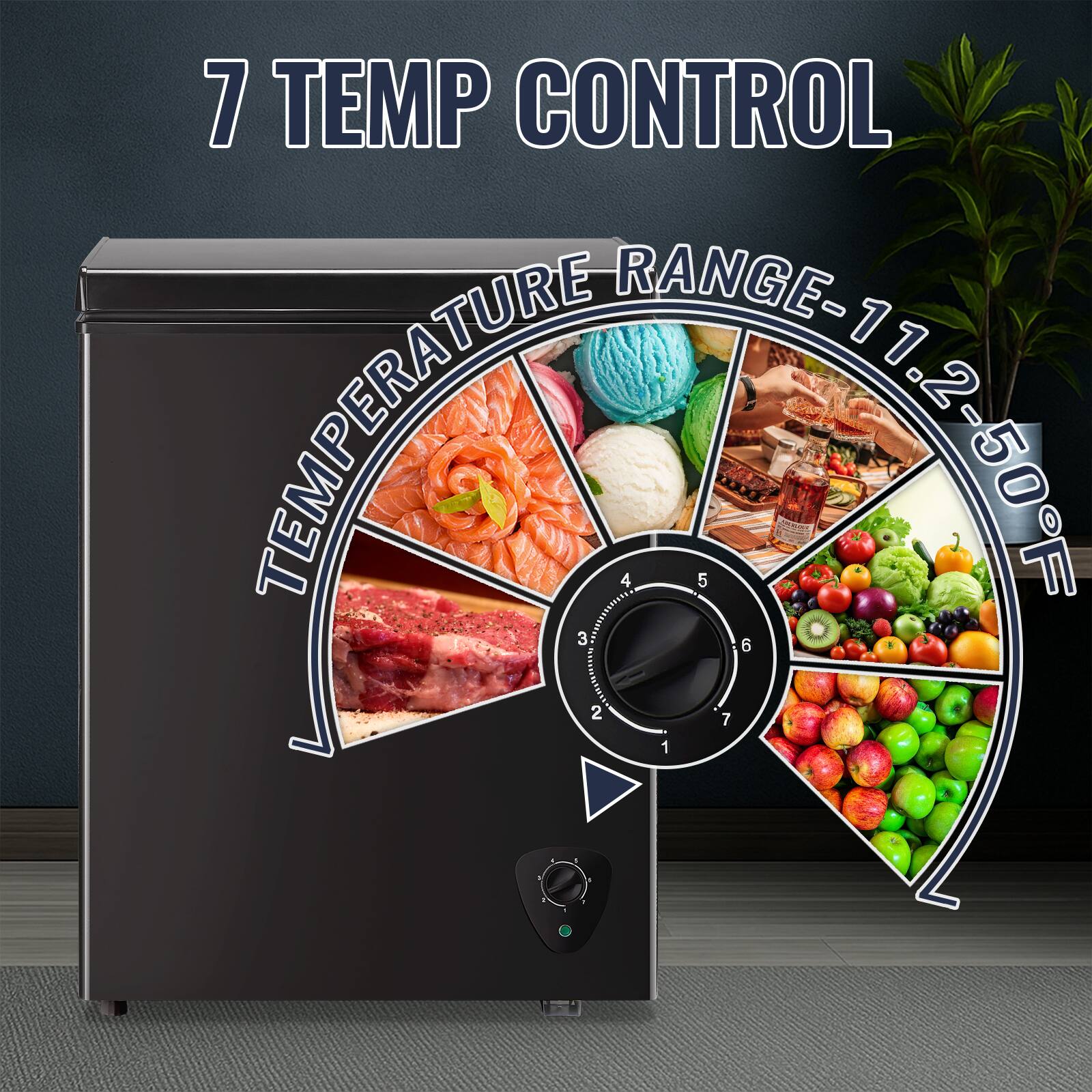 7 TEMP CONTROL  
TEMPERATURE RANGE: -11.2 - 50°F