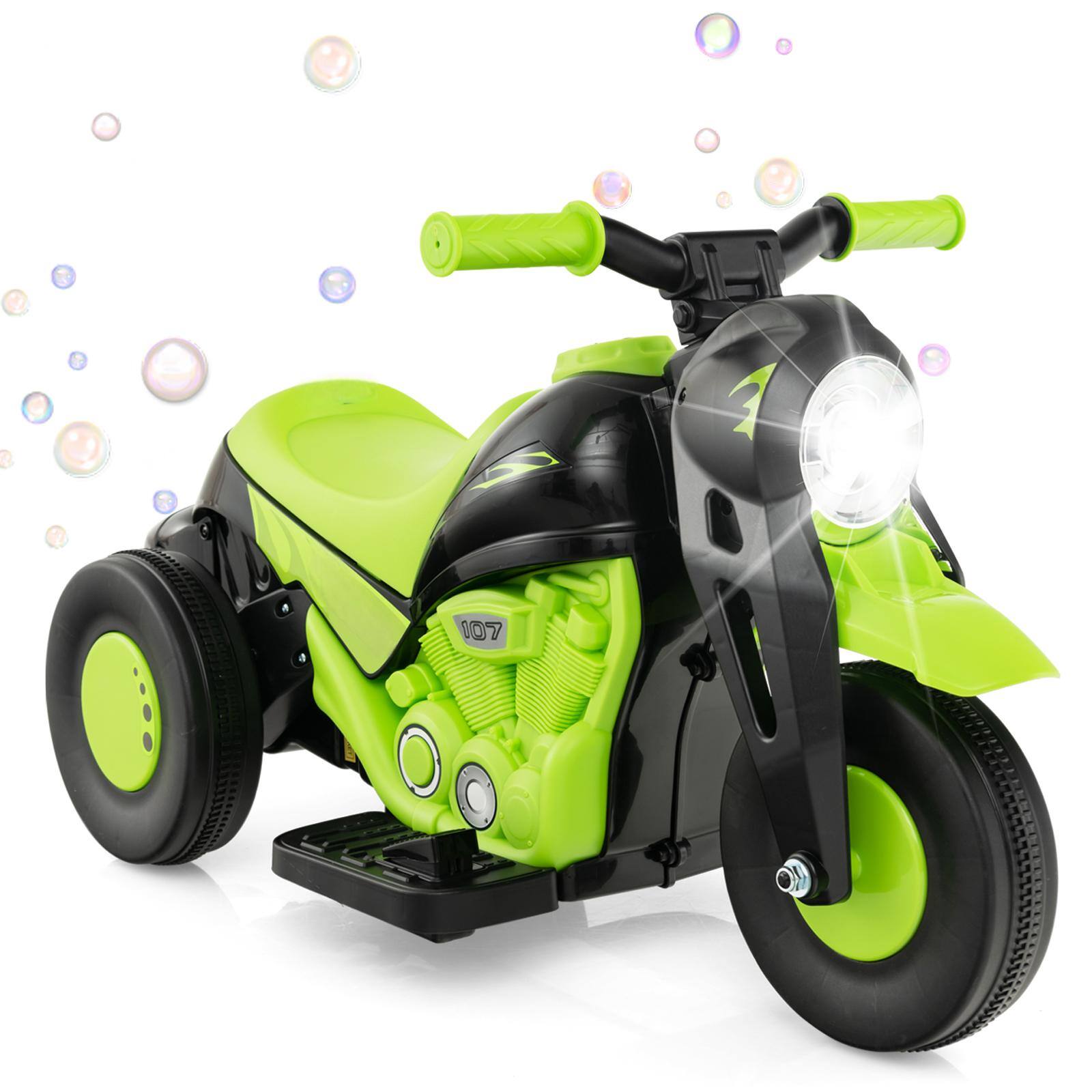 HONGGE - Kids Electric Bubble Car Ride On Toy with Lights and Music - Green