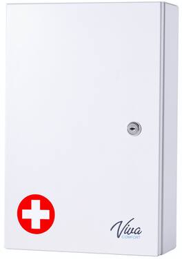 Viva Comfort - Medicine Cabinet, Medium Double Door Bathroom Locking Secure Storage Cabinet - White