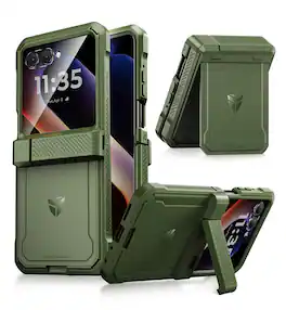 Dexnor - Shockpoof Case for Motorola Moto Razr 2025/2024 Heavy Duty Full-Body Rugged Shockproof Protective Phone Case - Army Green