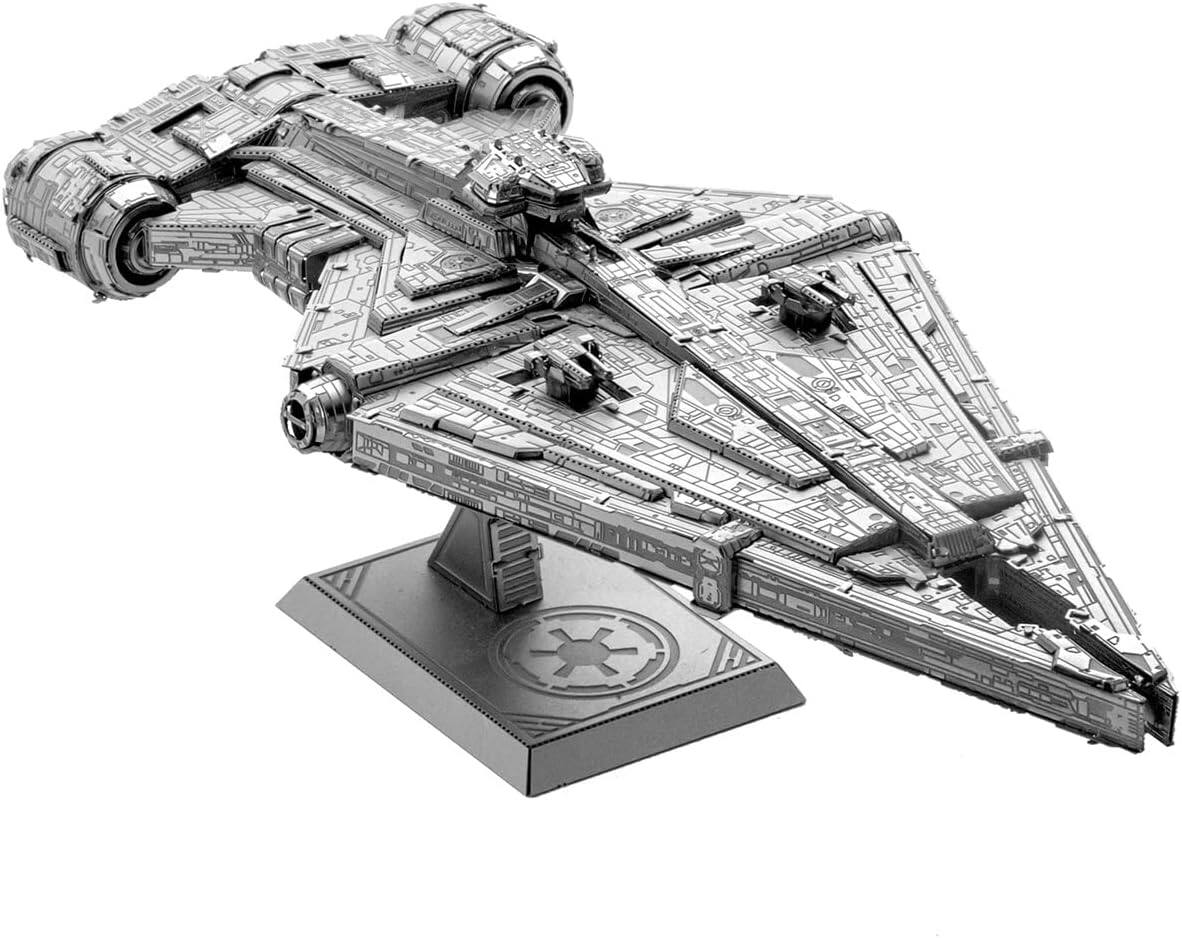 Alt View 3. Metal Earth - Metal Earth Premium Series Star Wars Imperial Light Cruiser 3D Metal Model Kit Fascinations - Silver.