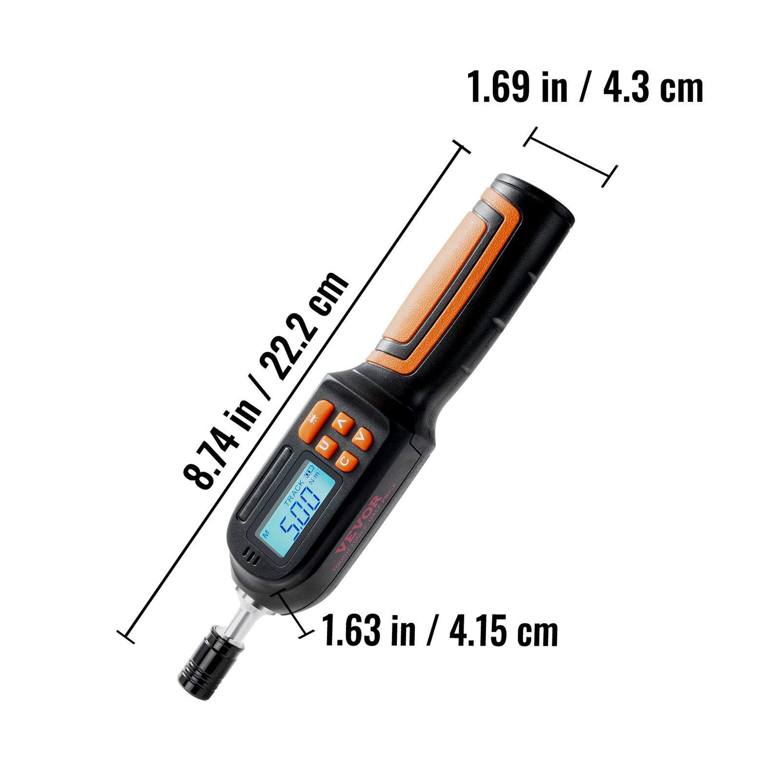1.69 in / 4.3 cm  
8.74 in / 22.2 cm  
1.63 in / 4.15 cm