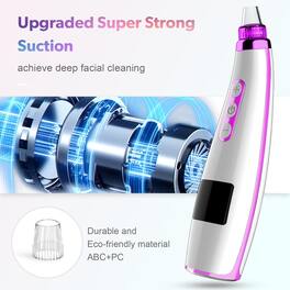 Luckbyte - Pore Vacuum with 5 Suction Levels, 5 Probes, USB Rechargeable Facial Pore Cleaner