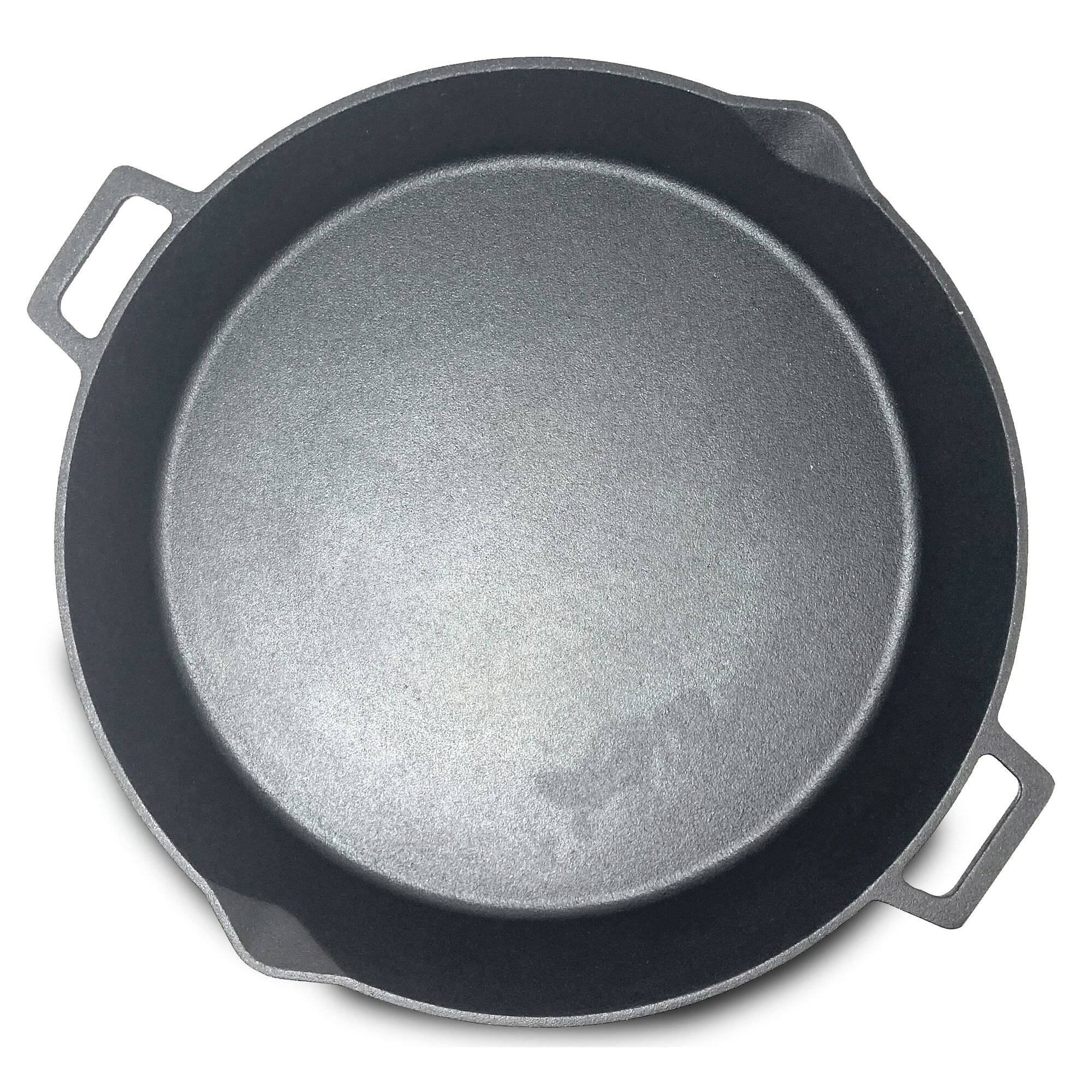 Alt View 1. Bayou Classic - Bayou Classic 16 Inch Double Handled Cast Iron Skillet with Pour Spouts, Black - Black.