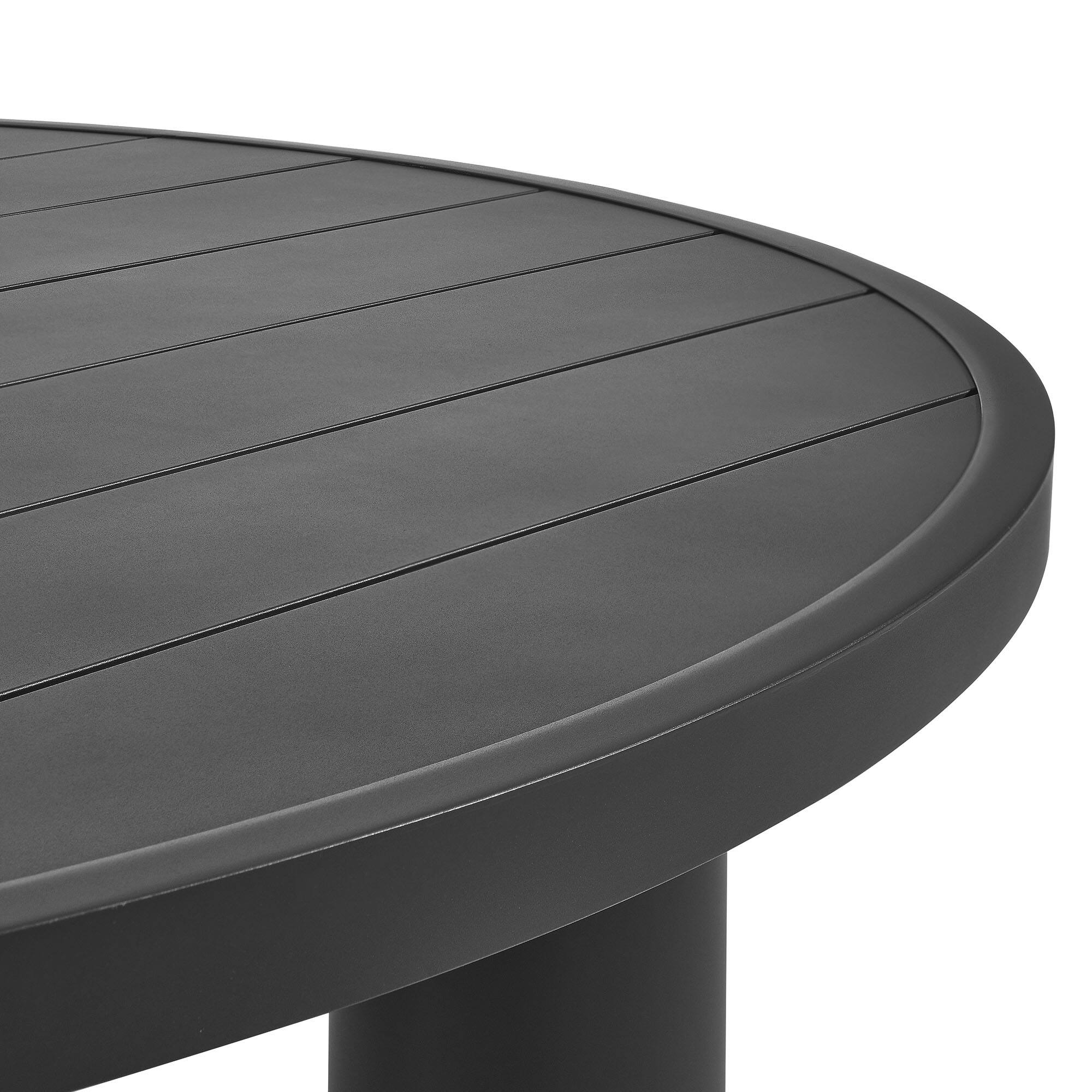 Alt View 3. Modway - Nautica Outdoor Patio 60" Round Aluminum Dining Table by Modway - Graphite.