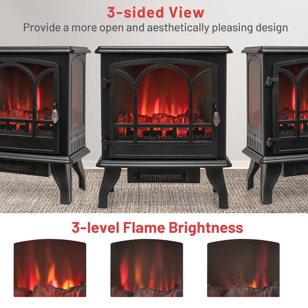 3-sided View  
Provide a more open and aesthetically pleasing design  

3-level Flame Brightness