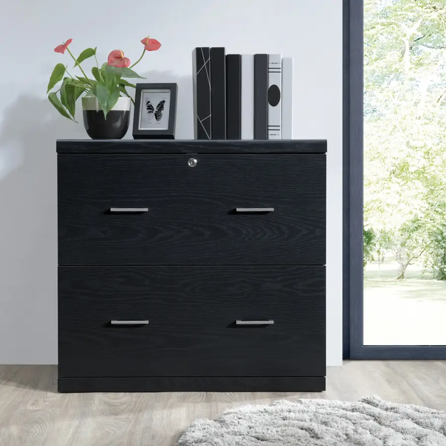 Alt View 16. OSP Home Furnishings - Alpine 2-Drawer Lateral File with Lockdowel Fastening System - Black.