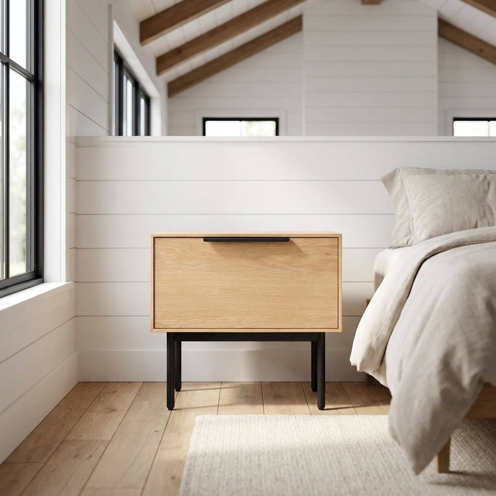 Alt View 4. Starlight Canyon Home - Modern Light Oak Nightstand with Natural Wood Finish - Light Oak.