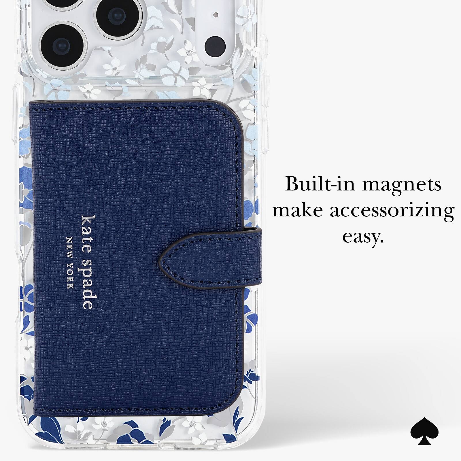 NEW YORK  
kate spade  
Built-in magnets make accessorizing easy.
