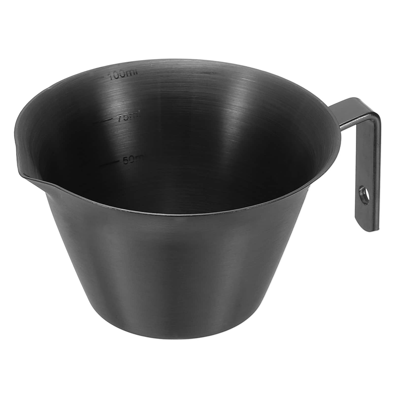 Unique Bargains - 1pc Stainless Steel Espresso Cup with Handle, V-Shaped Mouth Measuring Cup with Scale 3.4oz/100ml - Black price history on PriceWatchPro