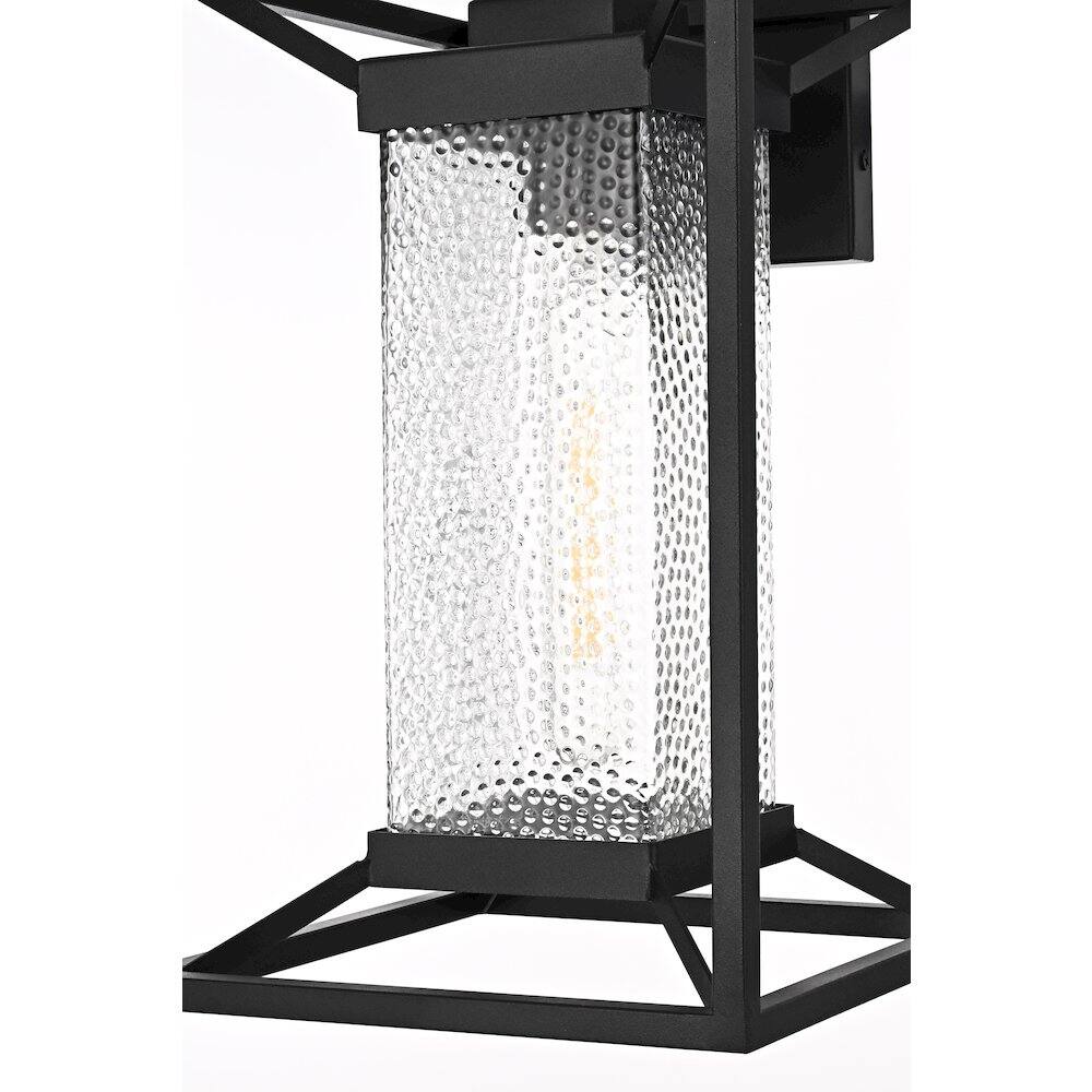 Alt View 2. Elegant Lighting - Willington 9.5 Inch Outdoor Wall Sconce In Black - Black.