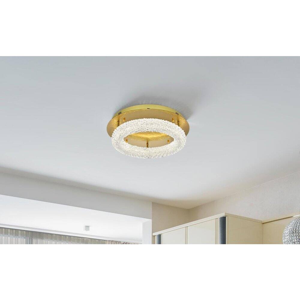 Alt View 6. Elegant Lighting - Bowen 18 inch Adjustable LED Flush Mount Ceiling Light in Satin Gold - Satin Gold.