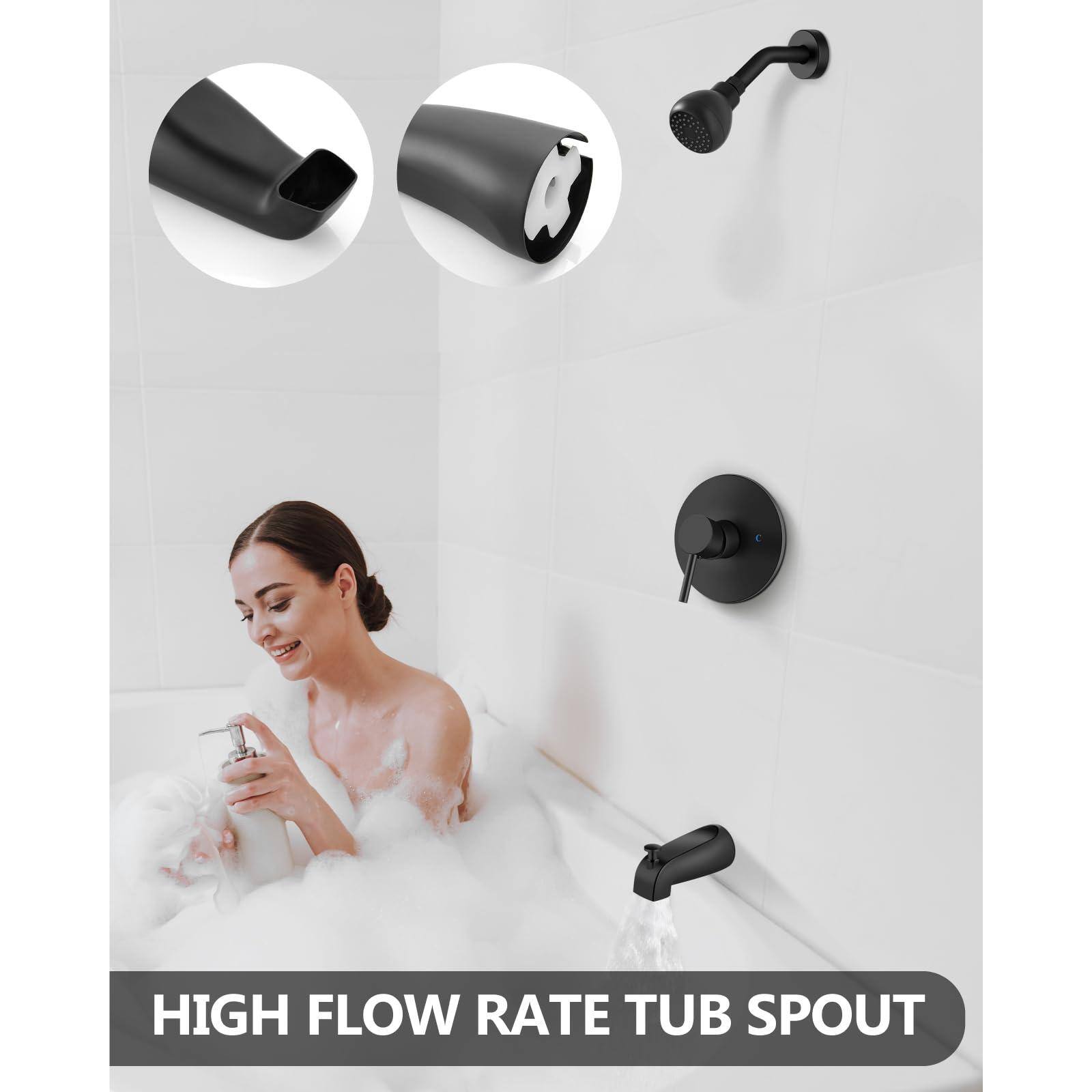 HIGH FLOW RATE TUB SPOUT