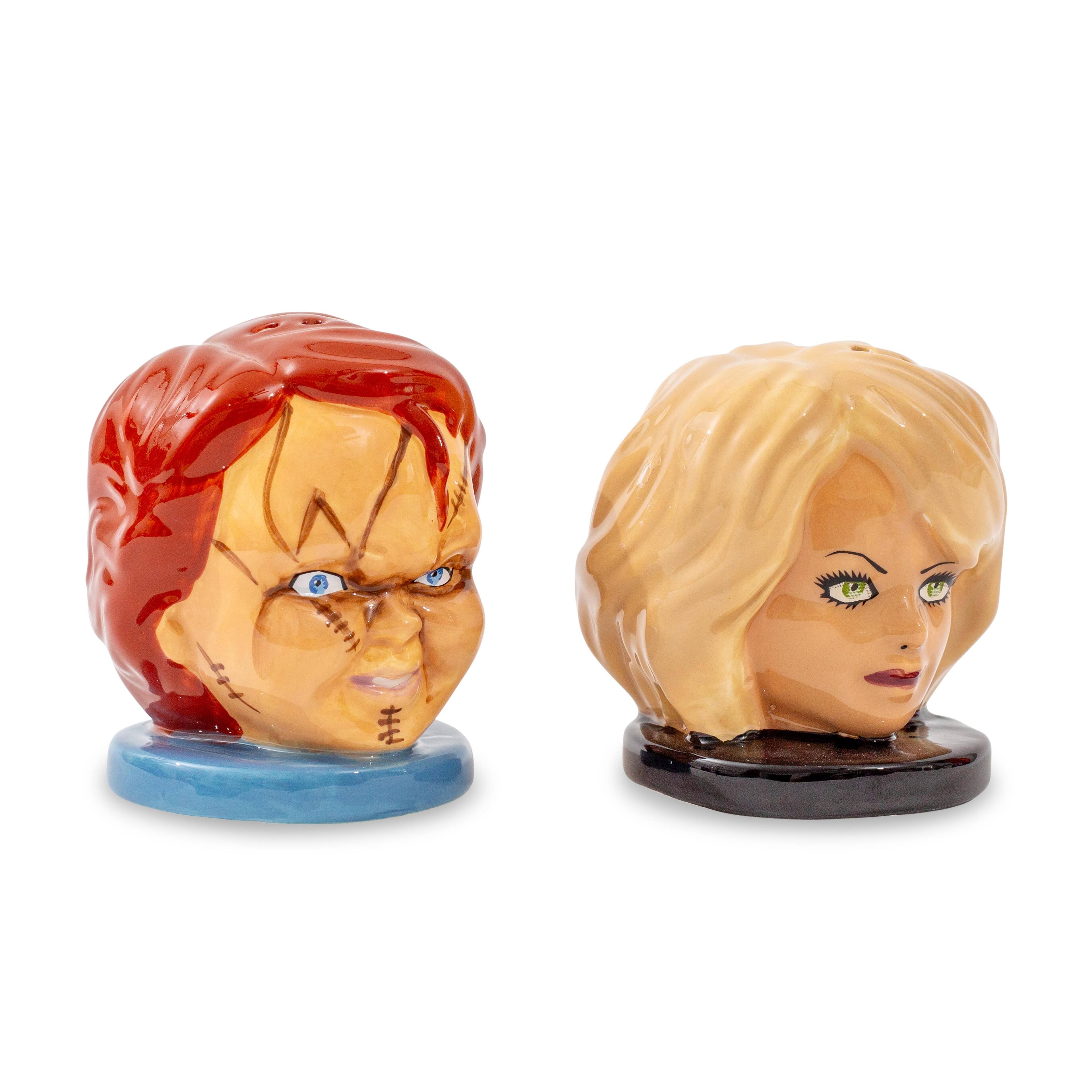 Alt View 10. Silver Buffalo - Child's Play Chucky and Tiffany Ceramic Salt and Pepper Shaker Set - Beige.