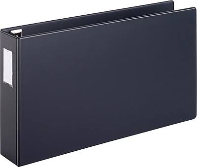 Front. Cardinal - EasyOpen Tabloid Slant-D Reference Heavy Duty 3" 3-Ring Non-View Binders, D-Ring - Black.