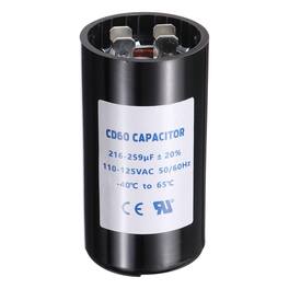 Unique Bargains - CD60 Capacitor 216-259 Mfd, 110-125 VAC Run Motor Start Capacitor 50/60Hz for Fan/Well Pump
