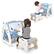 Front. Costway - 3-In-1 Kids Art Easel with Stool Magnetic Dry-Erase Board with Book Rack Blue - Blue+Gray.