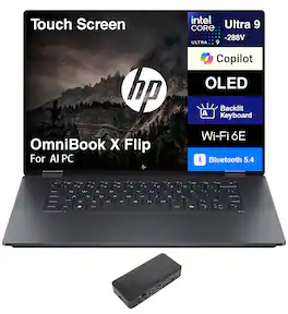 HP - OmniBook X Flip 2-in-1 Laptop 16.0 2.8K (Intel Ultra 9-288V, 32GB LPDDR5X, 2TB PCIe SSD, Win 11 Pro) - Eclipse Gray