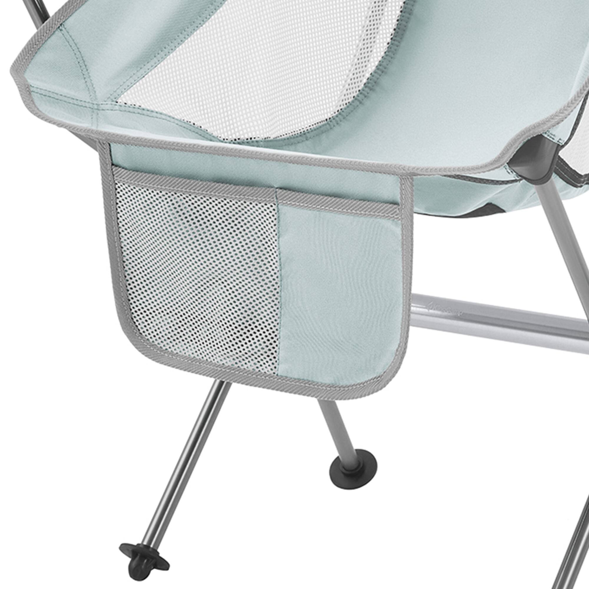 Alt View 3. KingCamp - KingCamp Lightweight Highback Camping Lounge Chair with Cupholder & Pocket, Grey - Gray.