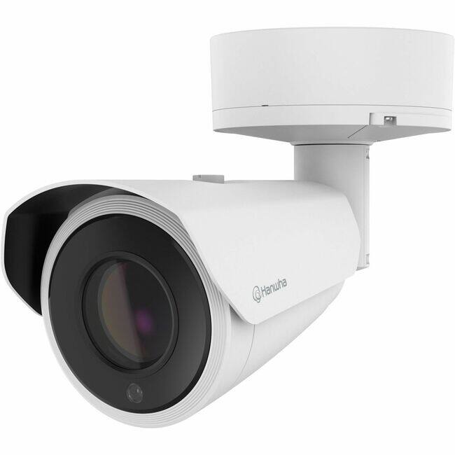 Front. Samsung - Hanwha PNO-A9311R 4K Network Camera - Color - Bullet - White - 229.66 ft Infrared Night Vision - H.264, H.265, MJPEG - White.