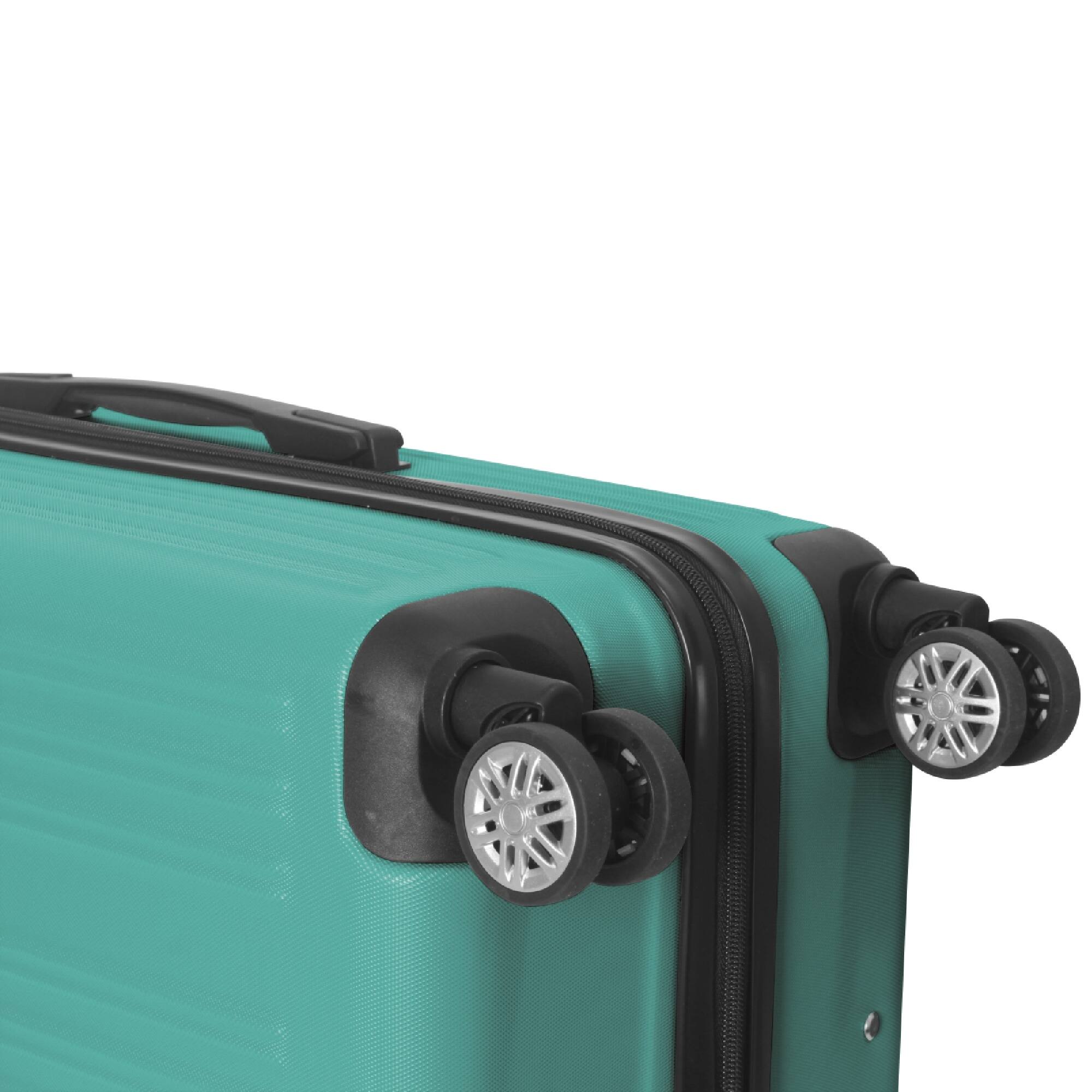 Alt View 8. Bestier - 3-Piece ABS Hardshell Luggage Set (20”/24”/26”) with Spinner Wheels, TSA Lock & Telescopic Handle - Aqua Green.