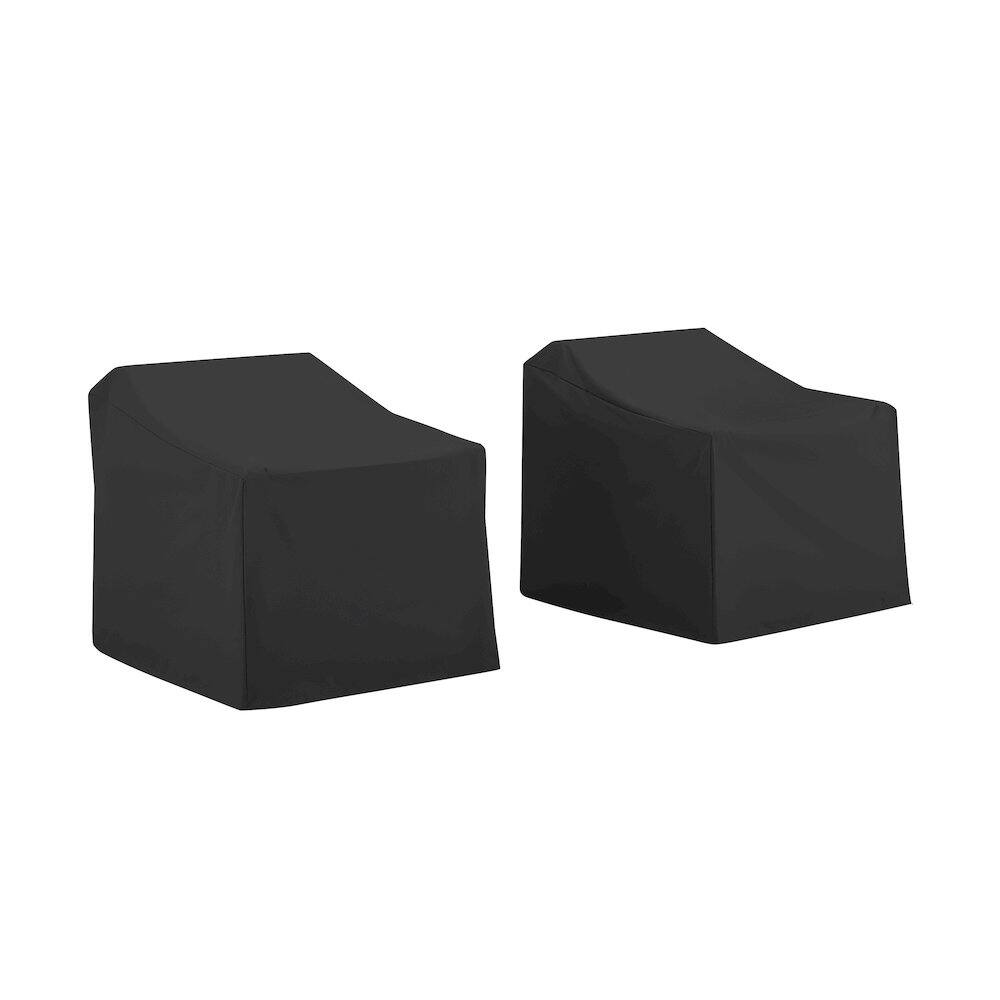 Back. Crosley Furniture - 2Pc Outdoor Chair Furniture Cover Set - 2 Chairs - Black.