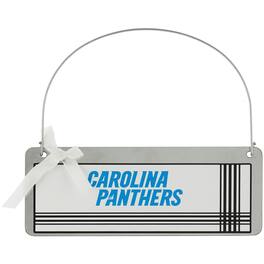 Logo Brands - Carolina Panthers #1 Fan Galvanized Sign Ornament - Multicolor