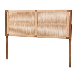 bali & pari - Holitz Natural Rope Woven Headboard - Mountable Bed Backboard with Bayur Wood Frame, Accent for Bedroom Decor, King - Walnut Brown/Light Brown