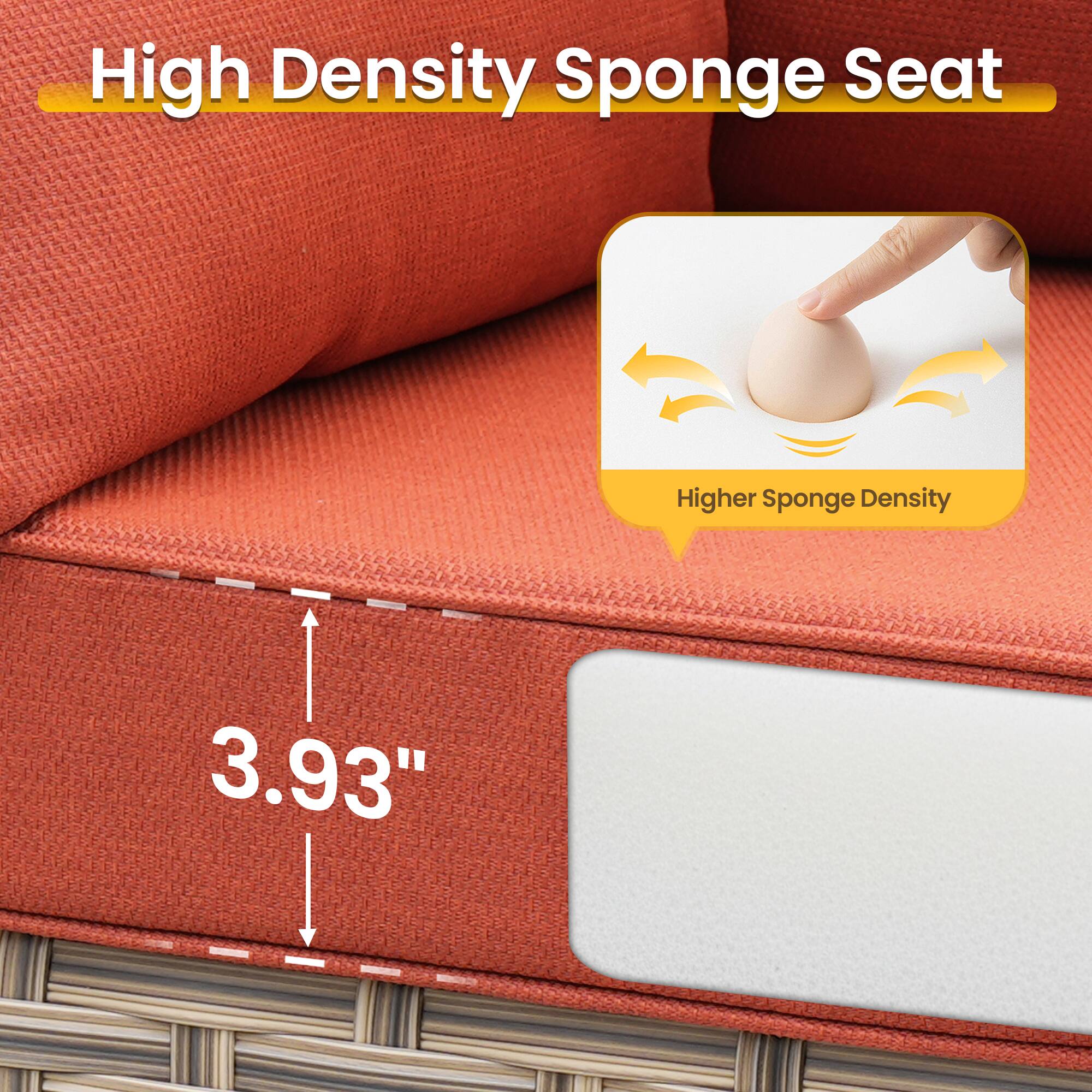 High Density Sponge Seat  
Higher Sponge Density  
3.93"