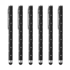 Front. Unique Bargains - Stylus Pens for Touch Screens, 6pcs High Precision Universal Bling Metal Capacitive Pen for Touch Screen Devices Phone - Black.