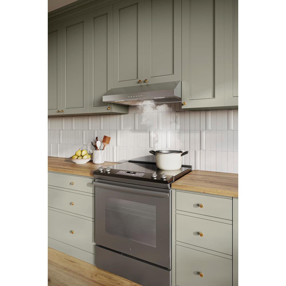 Alt View 12. Broan - Glacier 30-Inch 490 MAX Blower CFM 1.0 Sones Range Hood - Black.