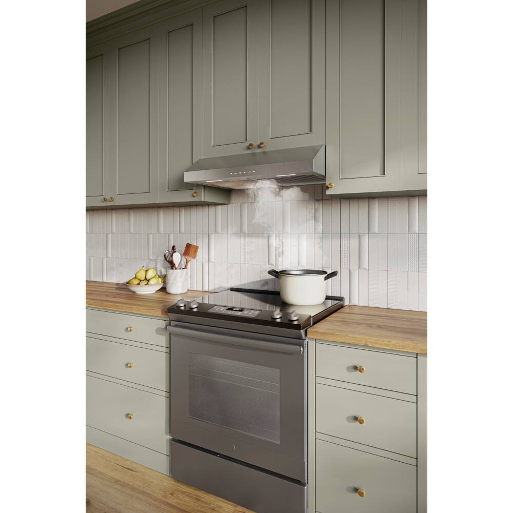 Alt View 12. Broan - Glacier 30-Inch 490 MAX Blower CFM 1.0 Sones Range Hood - Stainless Steel.