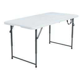 Peakform - Compact Fold In Half Banquet Table for Indoor Outdoor Use, 4 Ft - White