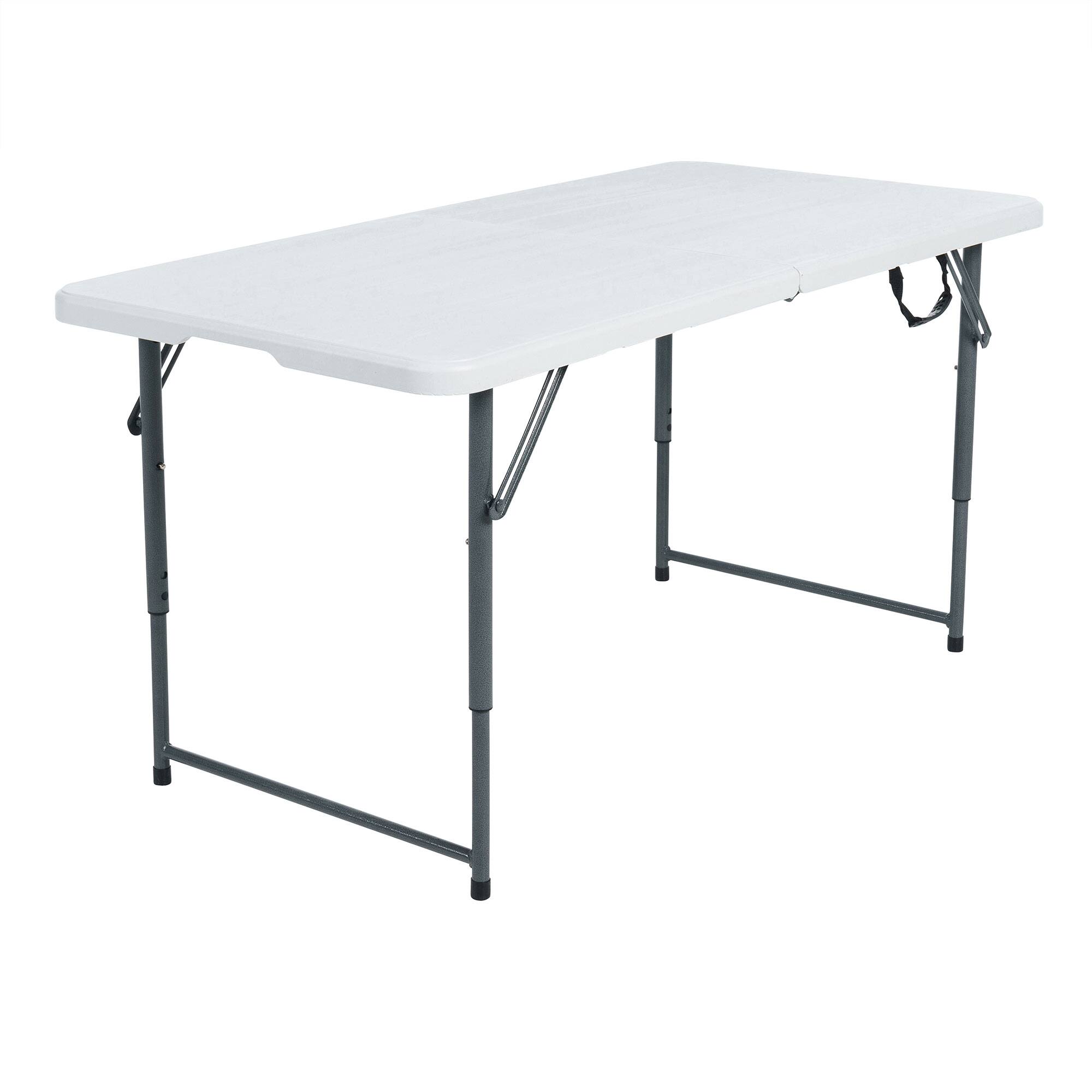 Front. Peakform - Peakform Compact Fold In Half Banquet Table for Indoor Outdoor Use, 4 Ft, White - White.