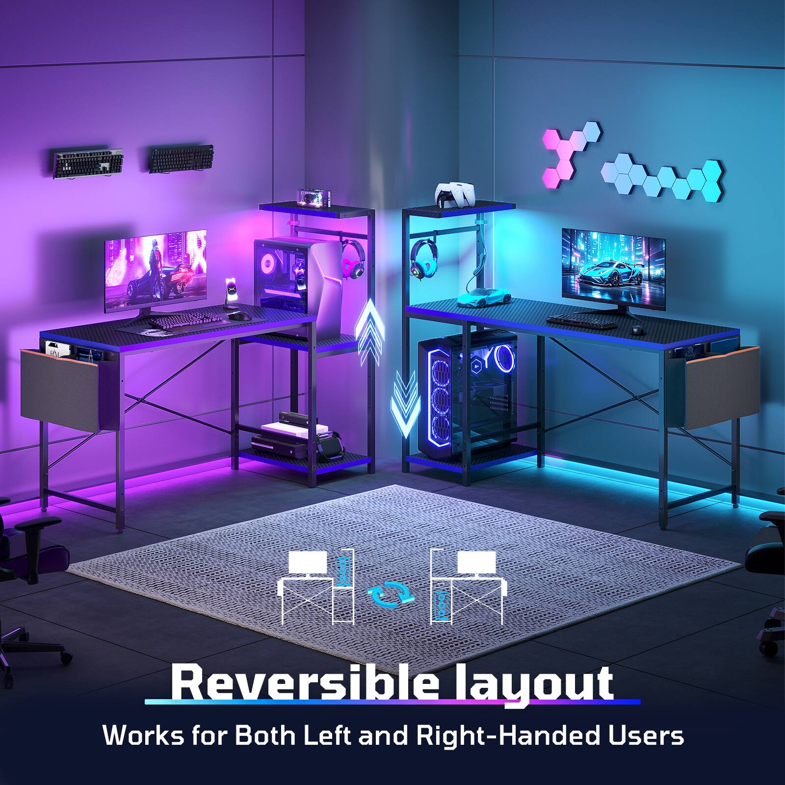 Reversible layout  
Works for Both Left and Right-Handed Users