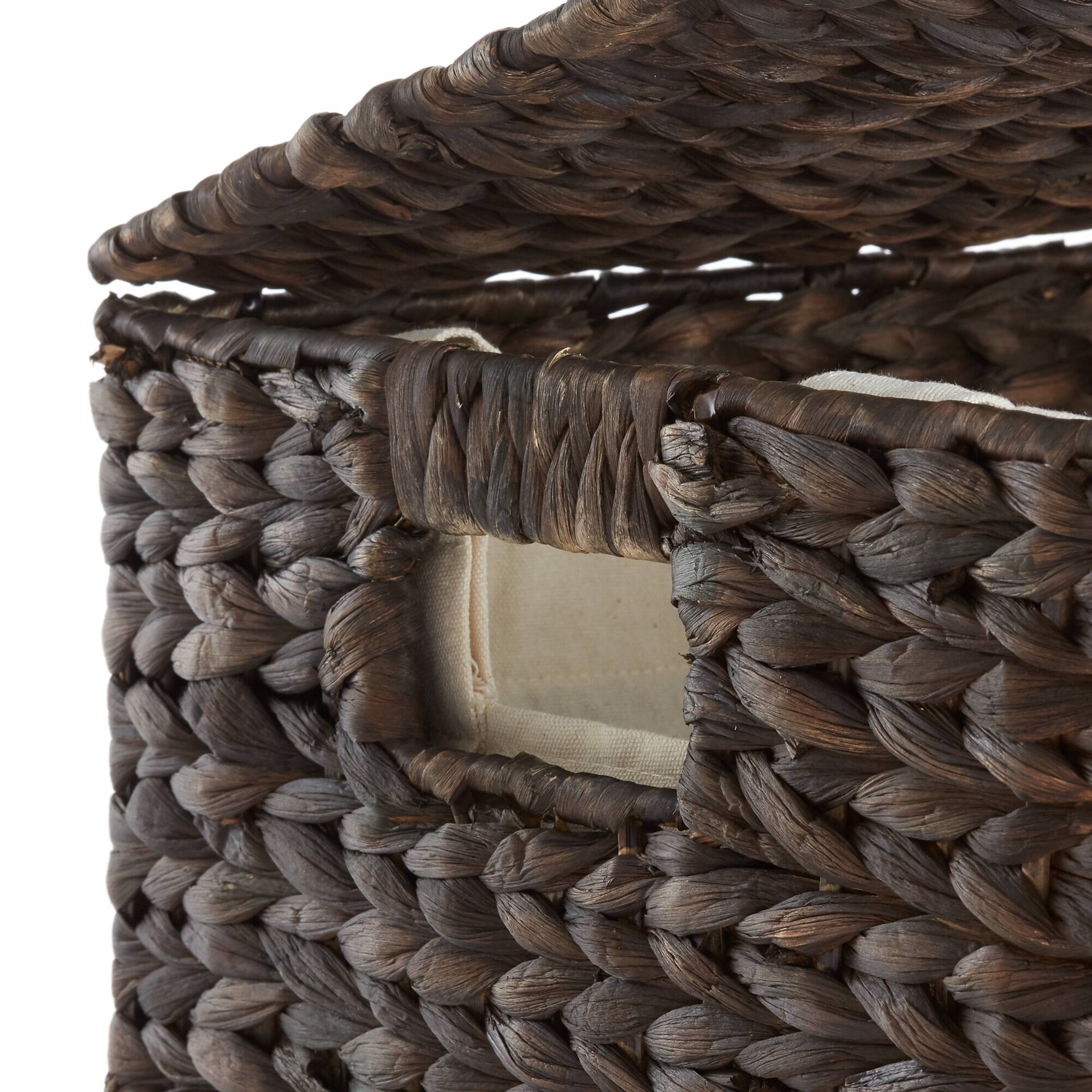 Alt View 4. Casafield - Large Laundry Hamper Basket w Lid and Liner - Water Hyacinth - Espresso.