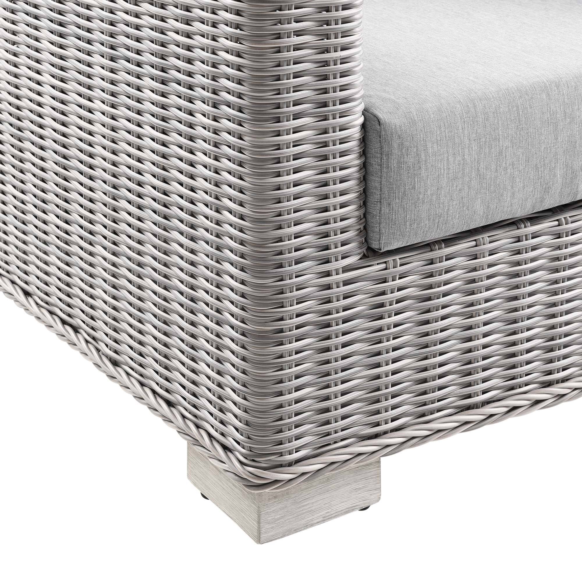 Alt View 1. Modway - Conway Outdoor Patio Wicker Rattan Armchair - Light Gray Gray.