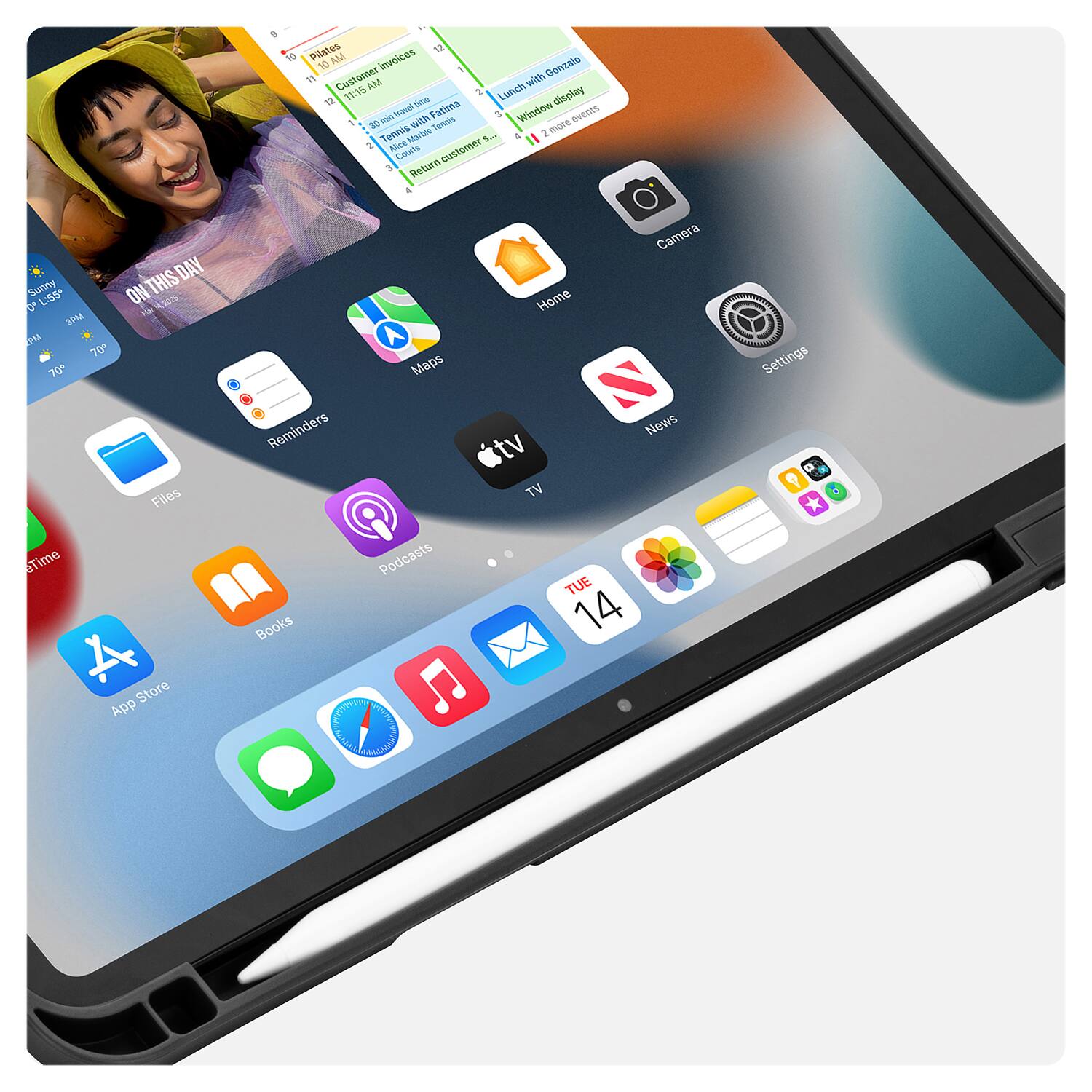 Plates 13 18 AM Invoices 10 1 Gonzalo 11 Customer 11:15 M 3 Lunch with 1 Se duplay Rin kaml with Fatima 3 Window events 30 Tereis more Tenois Marole L 2 3 Aloce Coufts customer Return & THIS DAY Sonmy 5S ON 0 d 1 20% SPM 0u 70 70 Files sTime Store App A Maps Reminders Podcasts Books WTT EITYR SAL4S Camera Home N News tv TV TUE 14 Settings P *