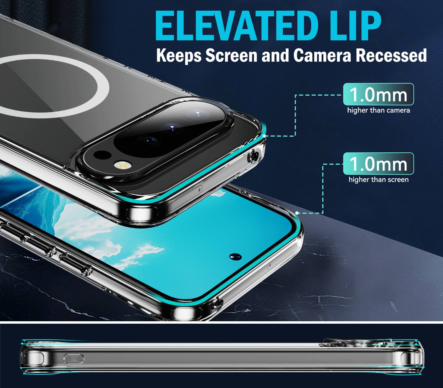 ELEVATED LIP  
Keeps Screen and Camera Recessed  
1.0mm higher than camera  
1.0mm higher than screen