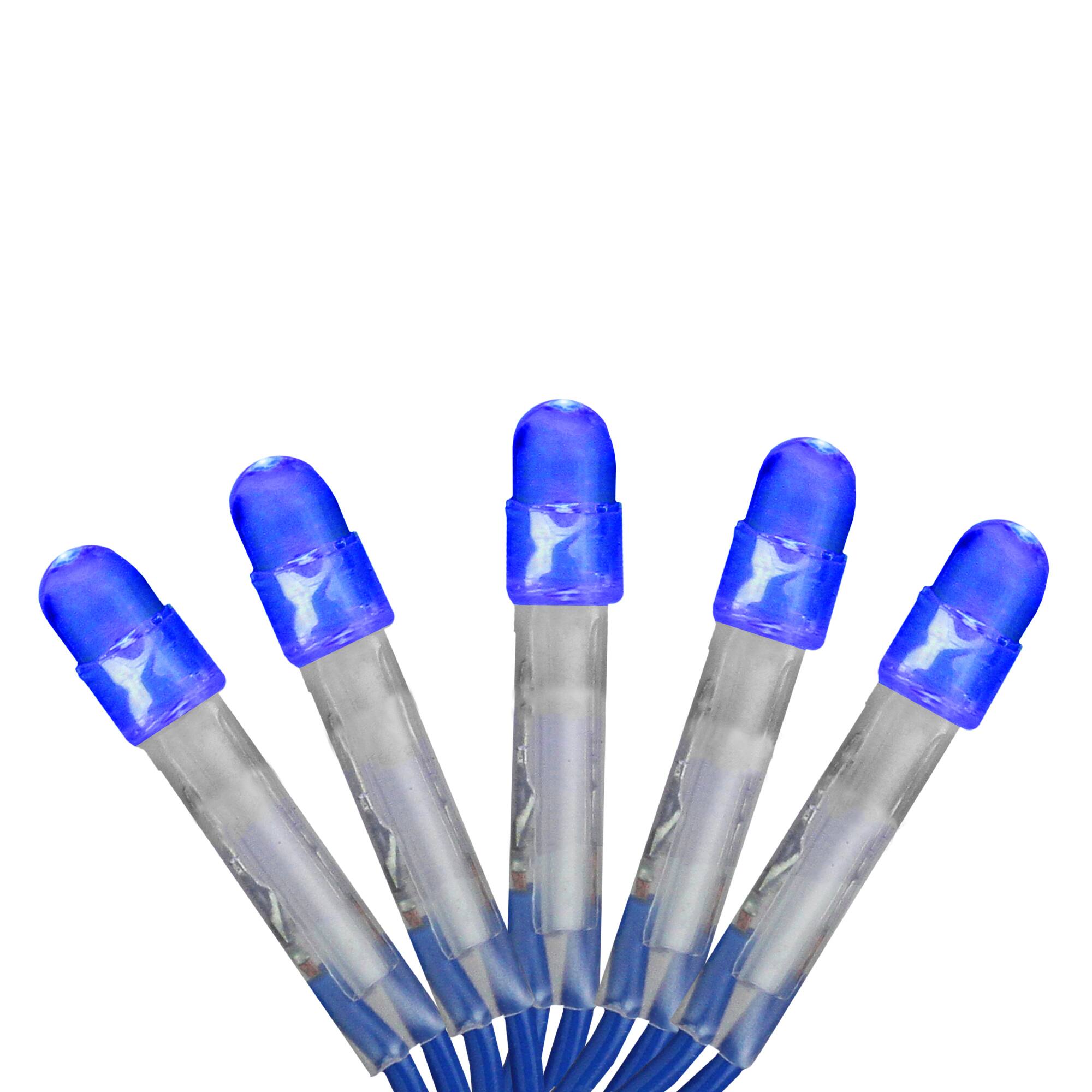 Front. Brite Star - LED Net Style Tree Trunk Wrap Christmas Lights - Blue - 2' x 8' - Blue Wire - Blue.