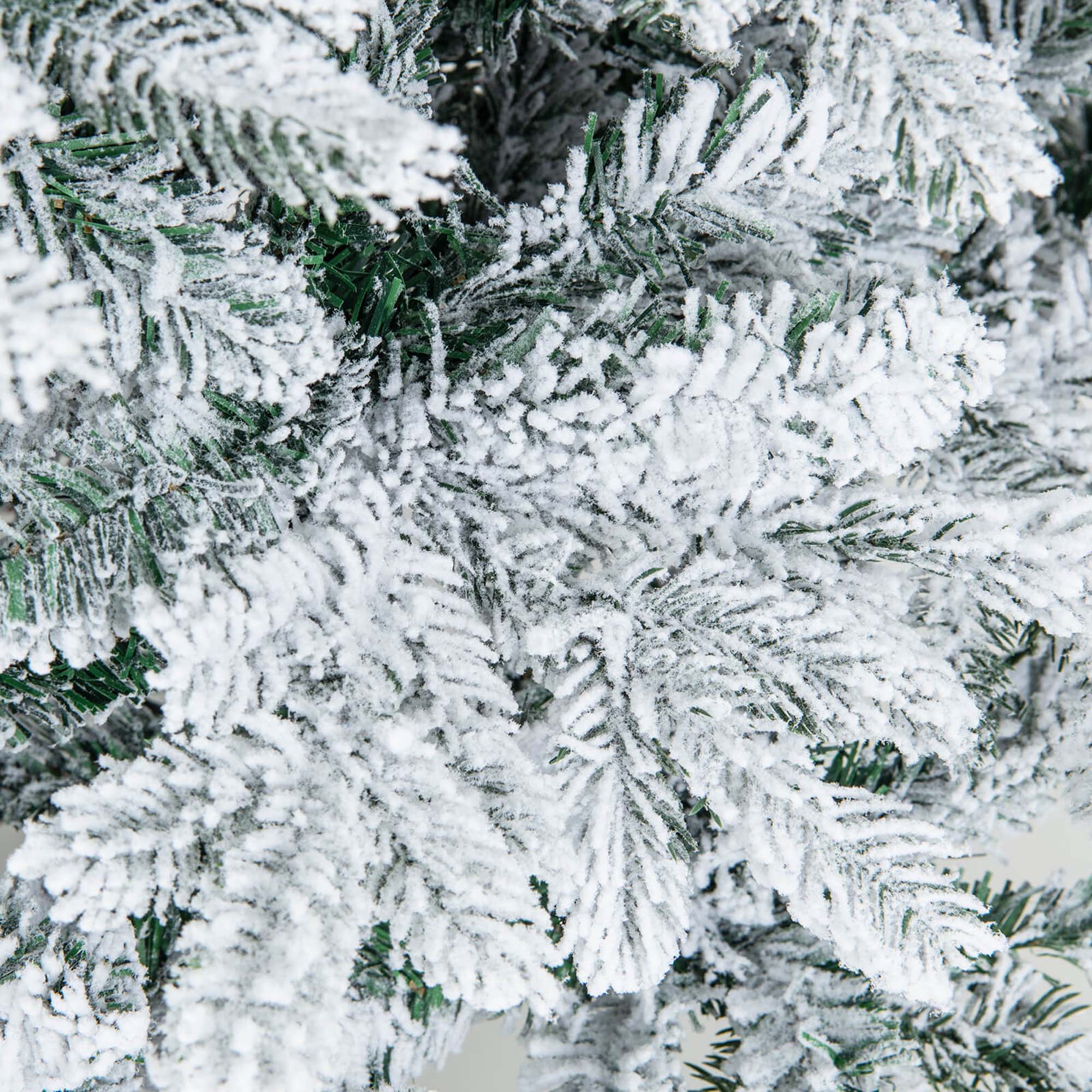 Alt View 17. Costway - 6 FT Pre-Lit Flocked Christmas Tree Hinged w/ 260 LED Lights & 1415 Branch Tips - Green/White.