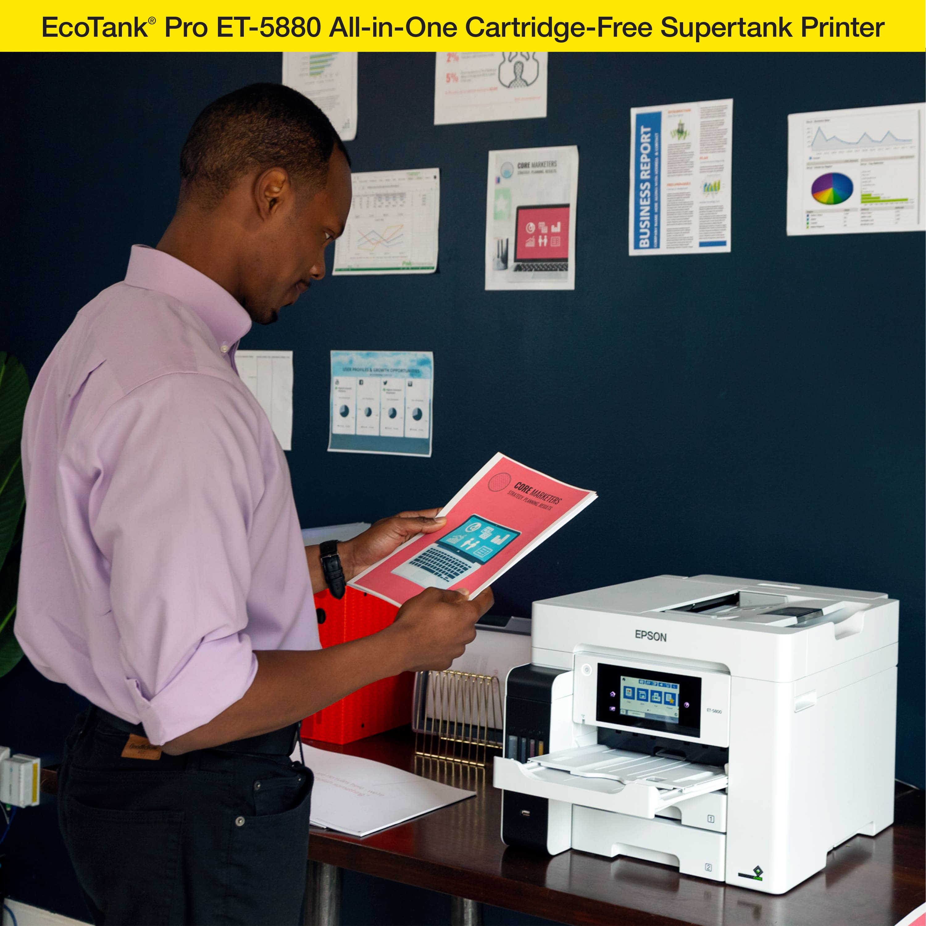 EcoTank Pro ET-5880 All-in-One Cartridge-Free Supertank Printer 5% - - REPORT ! | BUSINESS tl - - CORE - MARTS m H - EPSON CLOUD D & . - i